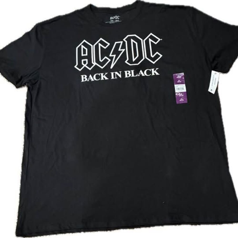 AC/DC Back in Black Band T-Shirt Mens 2XL Graphic Tee - New